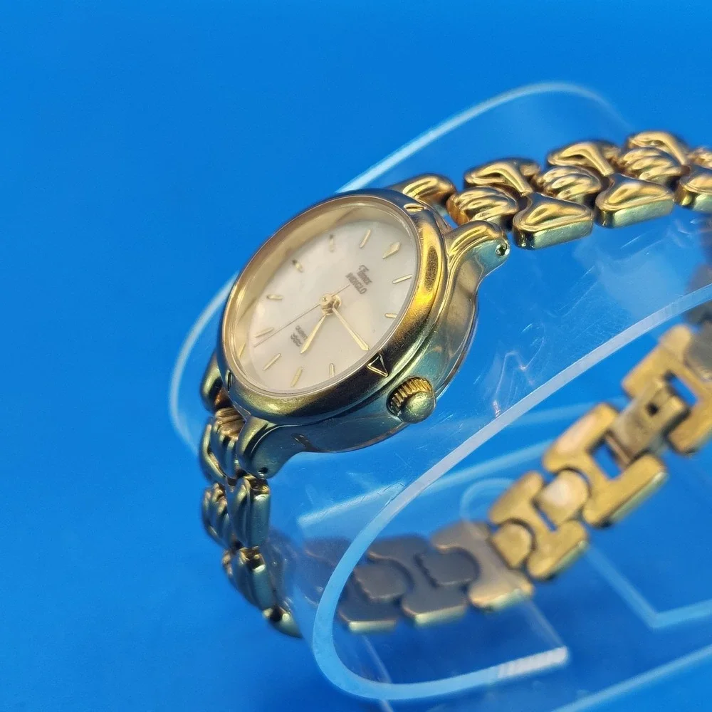 Vintage‎ 1993 Timex Indiglo Mother of Pearl 27mm Women's Quartz Watch Size 5.5